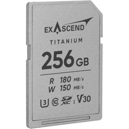Exascend EX256GSDU1-M Titanium - karta pamięci, 256GB, SDXC (UHS-I, V30, U3, C10, R180/W150)